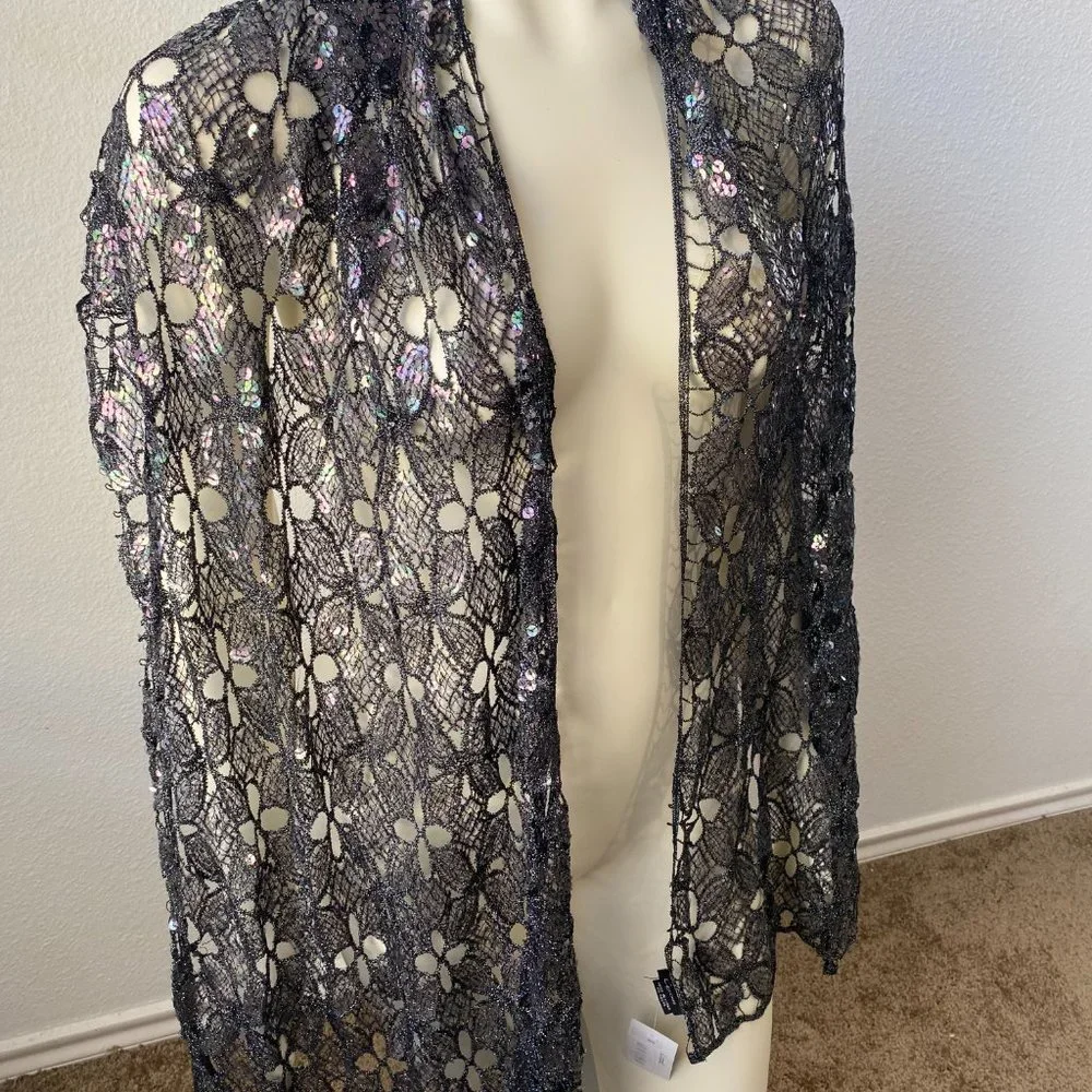Cejon Women's Black Full Sequin Casual Wrap Scarf Very One Size Nice Scarf $36 - Picture 4 of 4